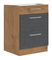 Dolní kuchyňská skříňka 60 D 3S BB Velaga (šedá matná + dub lancelot)