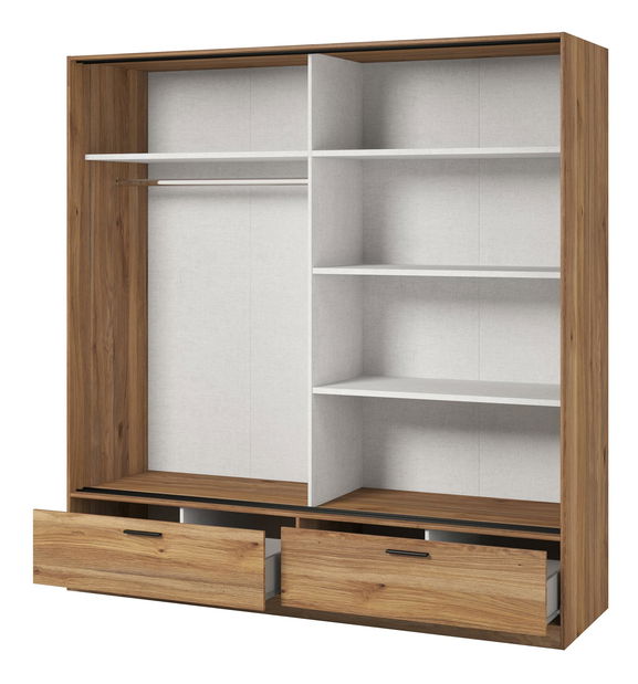 Šatní skříň s posuvnými dveřmi Benson MA62 (dub mauvella) (se zrcadlem)