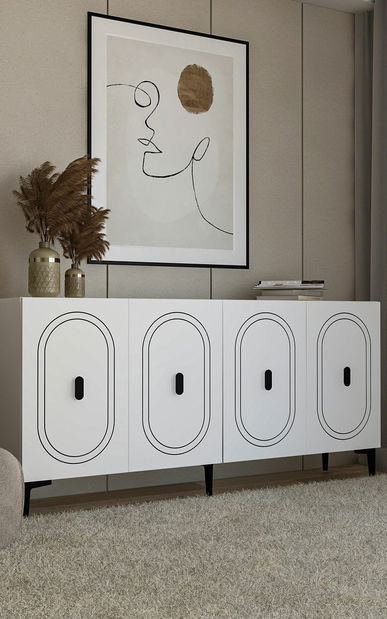 Skříňka Wendy (bílá + zlatá)