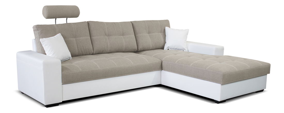 Rohová sedací souprava Corato 2F+L (béžová + bílá) (P)