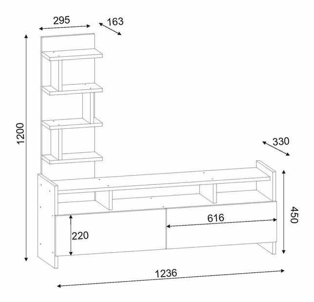 TV stolek/skříňka Adora (bílá + ořech) *výprodej