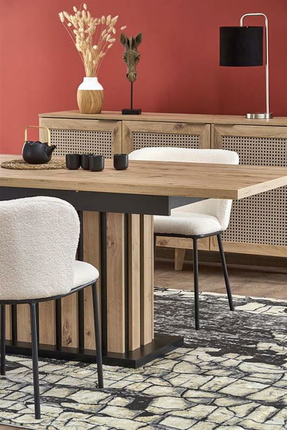 Konferenční stolek Bollea (přírodní dřevo + černá)