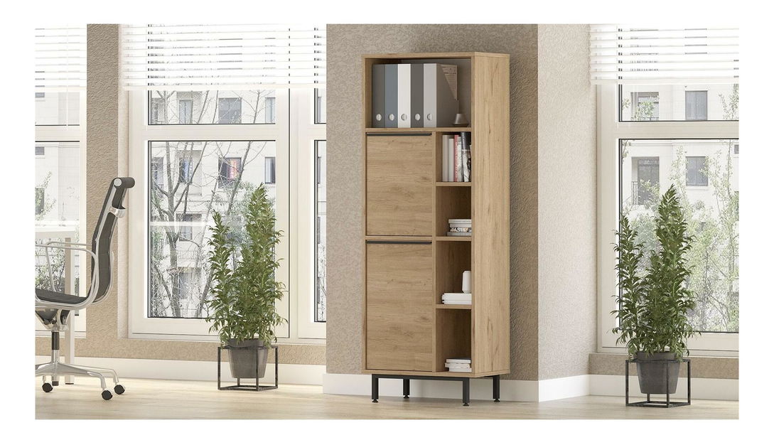 Regál Otto 10 B (ořech + černá)