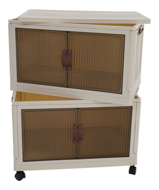 Skříňka Pillia 1 (bílá + hnědá)