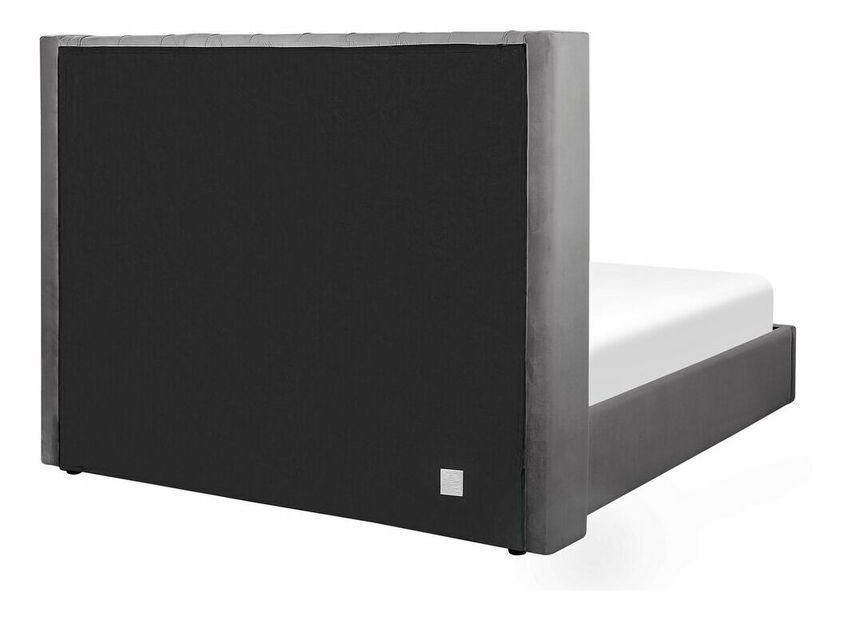 Manželská postel 160 cm LUBECK (polyester) (šedá) (s roštem)