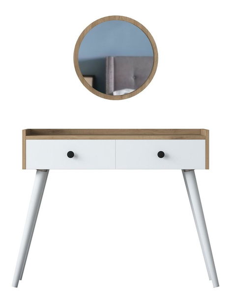 Toaletní stolek Nobisi 2 (bílá + ořech)