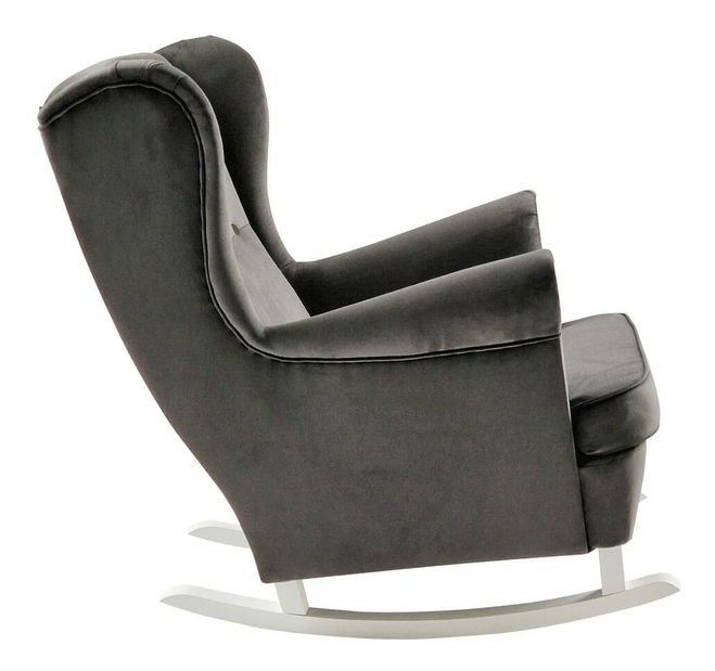 Houpací křeslo ušák Trasmitirle (tmavě šedá + bílá)