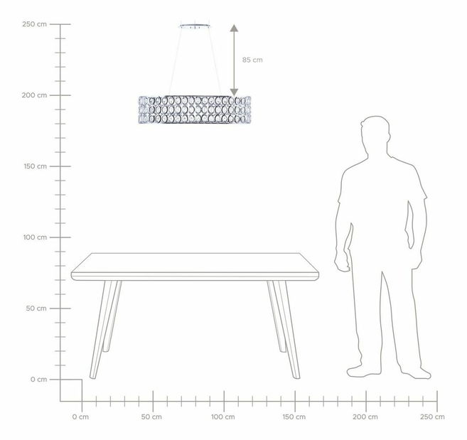 Závěsná lampa Tome L (stříbrná)