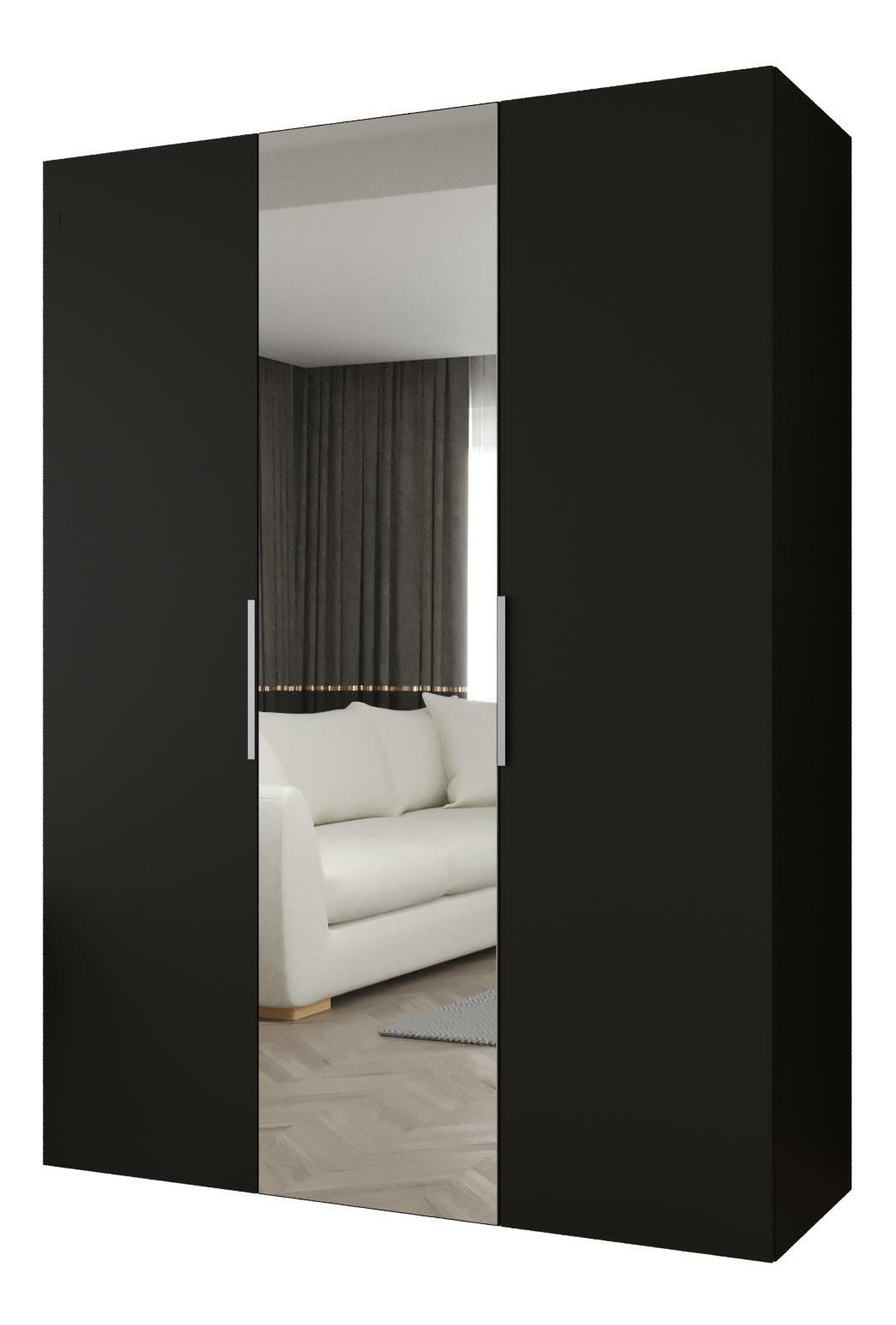 Šatní skříň 150 cm Mirabella 2 (černá + kašmír)