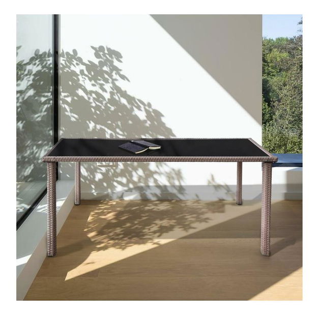 Zahradní stůl Asolenzias 2 (světlohnědá) (pro 4-6 osob)