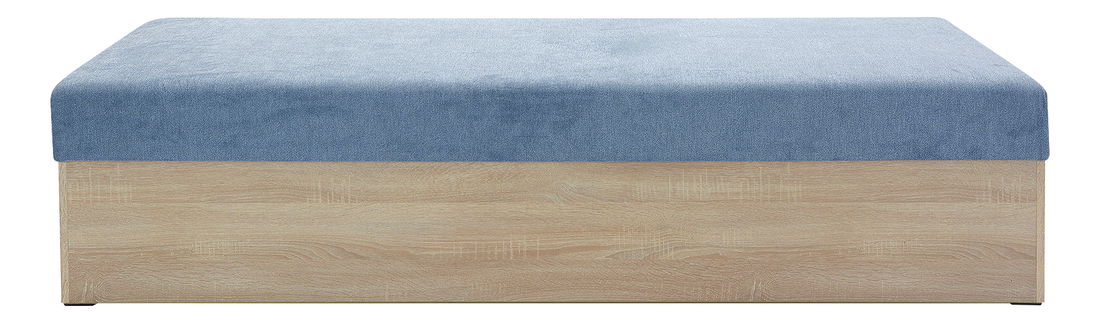 Jednolůžková postel (válenda) 85 cm Idona (světlomodrá) (s roštem a matrací) (s úl. prostorem)