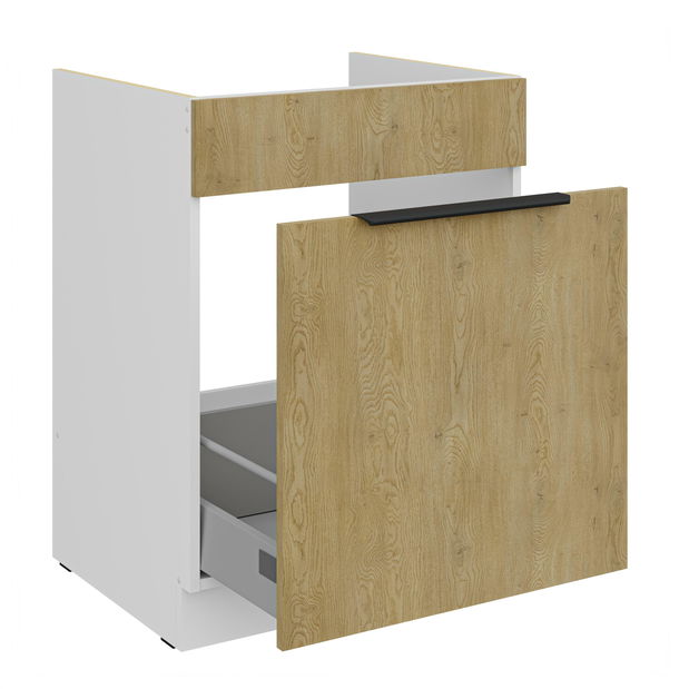 Dolní kuchyňská skříňka pod dřez Carminia 60 ZL 1S BB PREMIUM BOX (dub cremona + bílá)