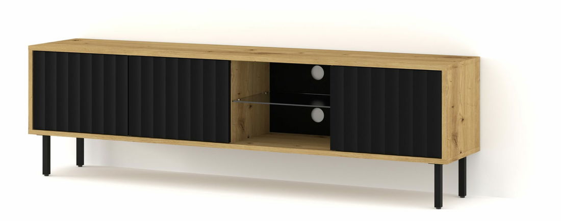 TV stolek/skříňka 156 Vinear (dub artisan + černá)