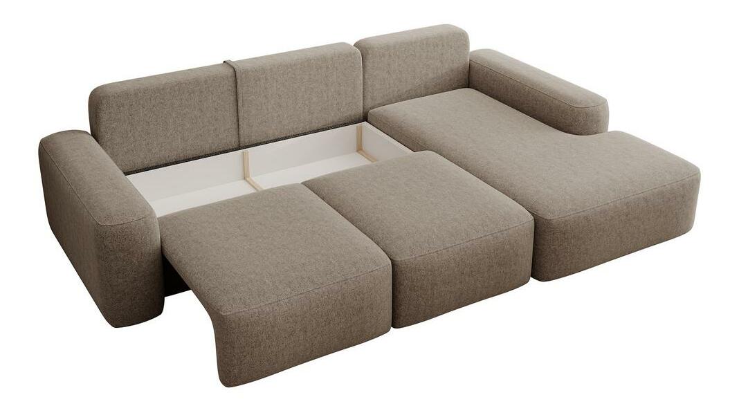 Rohová sedací souprava Carlito (P) (světlobéžová + černá)