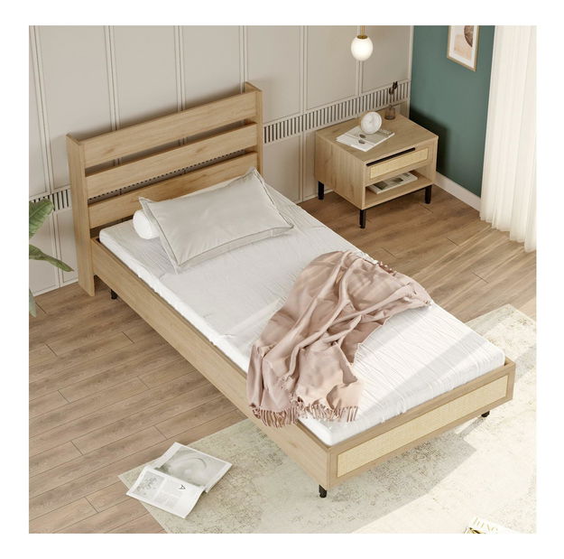 Jednolůžková postel s nočním stolkem 90 cm Otto 22 (ořech + dub)