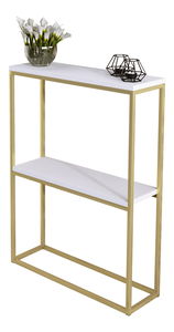 Konzolový stolek Mattel (zlatá + bílá)
