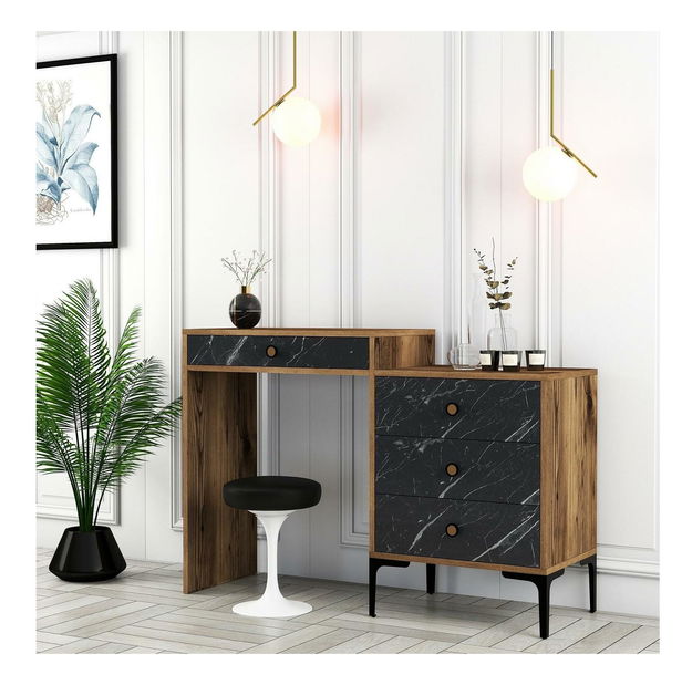 Toaletní stolek Logan 2 (ořech + černá)