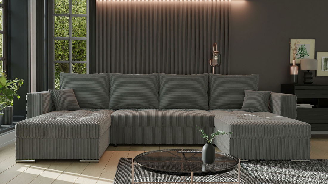 Rohová sedačka Josie U (šedočerná) (L)