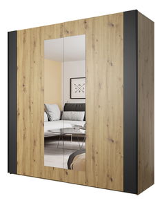 Šatní skříň Signat Typ 18 (černá + dub artisan)