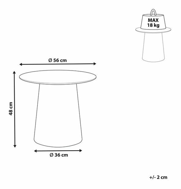 Příruční stolek Kerza (černá)