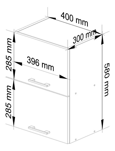 Horní kuchyňská skříňka Ozara W40 G2 (bílá)