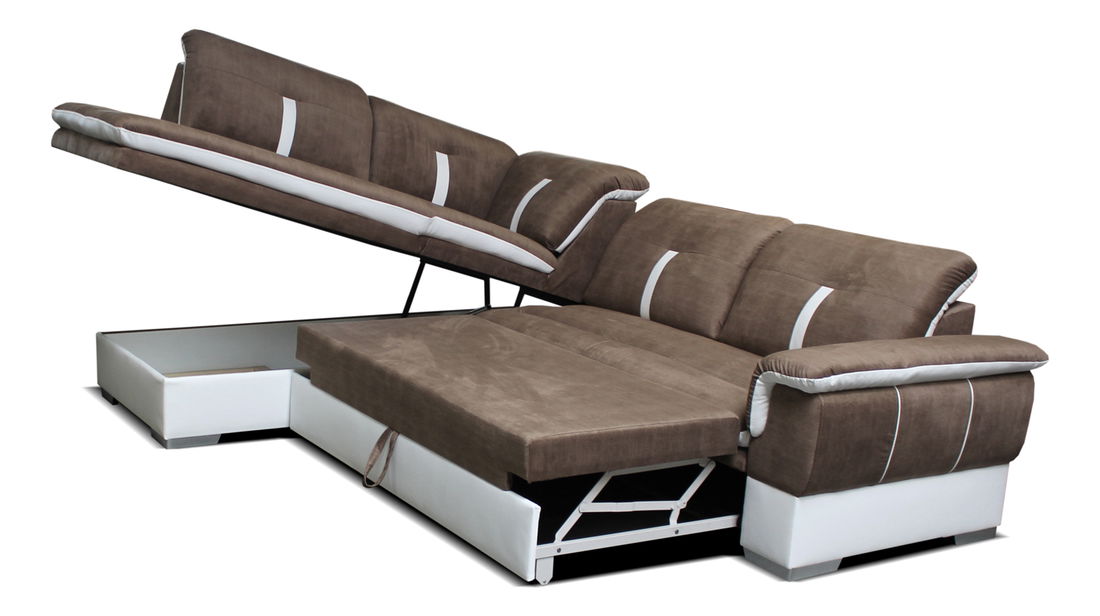 Rohová sedací souprava Galaxy L+2F (zelená + bílá) (L)