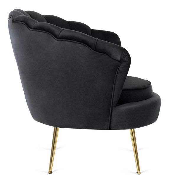 Křeslo Guarida (černá) (s taburetkou)