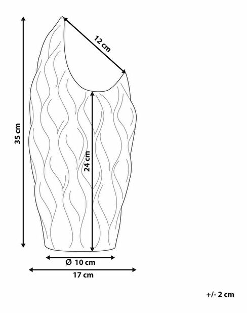 Váza HARDALES 35 cm (sklolaminát) (stříbrná)