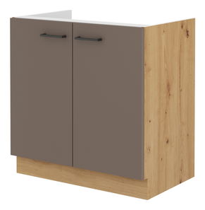 Dolní kuchyňská skříňka pod dřez Barb 80 ZL 2F BB (dub artisan + truflová)