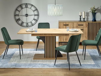 Jídelní stůl Fabiano (dub wotan + černá) (pro 4 až 6 osob)