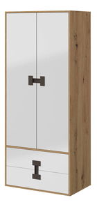 Šatní skříň Marcel TE1 (dub artisan + bílý lesk)