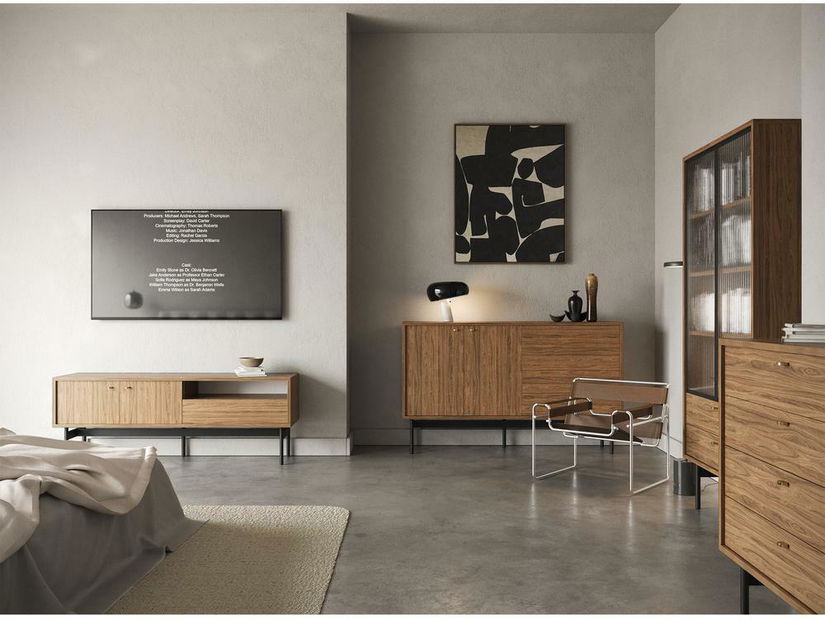 Komoda Oscar O6 (ořech + černá)