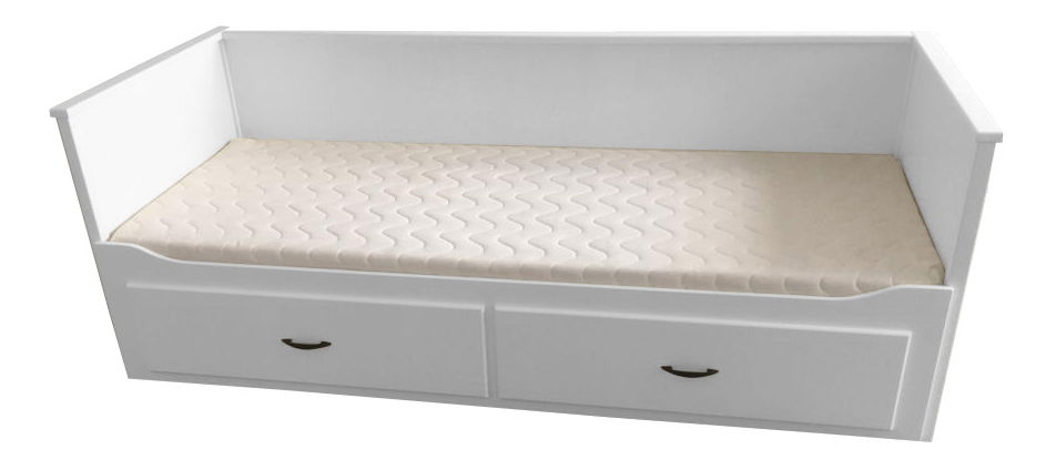 Rozkládací postel 80 cm Daybed Comfort (s roštem a úl. Prostorem) (bíla)