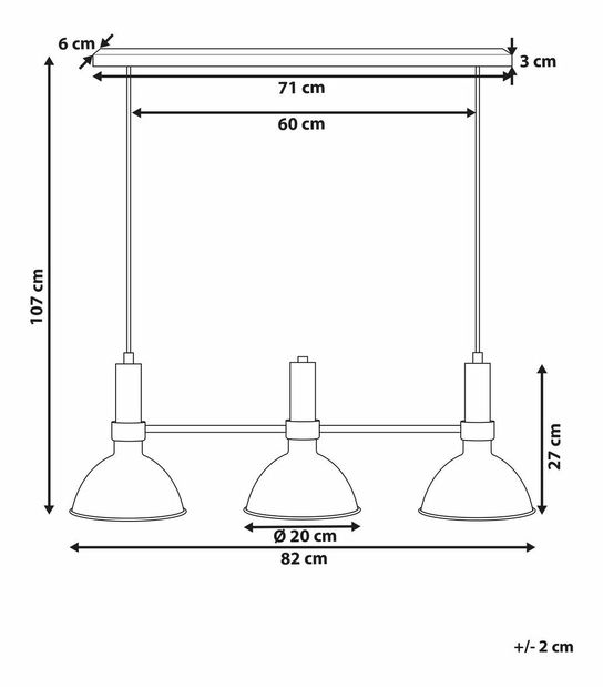 Závěsné svítidlo Benat (černá)