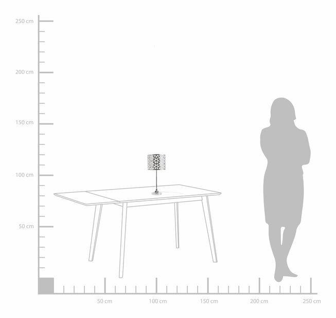 Stolní lampa Saida S (stříbrná)