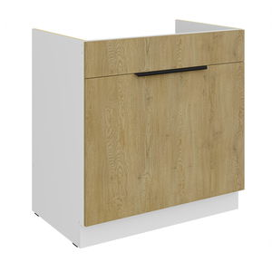 Dolní kuchyňská skříňka pod dřez Carminia 80 ZL 1S BB PREMIUM BOX (dub cremona + bílá)