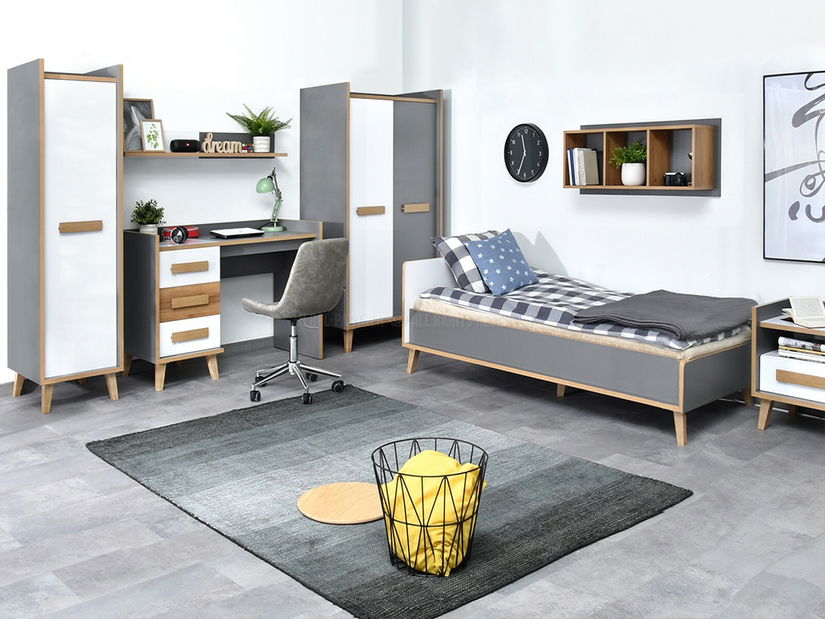 Jednolůžková postel Sobrepuso S10 (bílá) (s úložným prostorem)