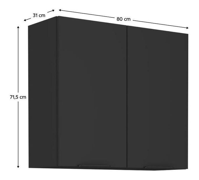 Horní kuchyňská skříňka Sobera 80 G 72 2F (černá)
