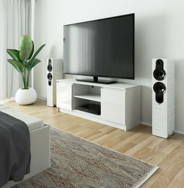 TV stolek Dariel (bílá vysoký lesk )