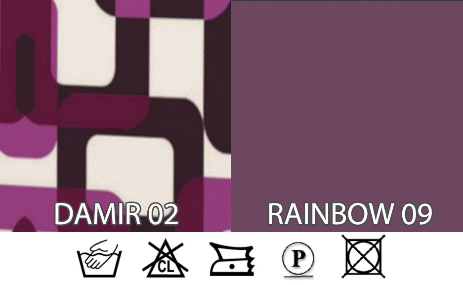 Manželská postel Boxspring 180 cm Orlando (vzor + fialová) (s matrací a úložným prostorem)