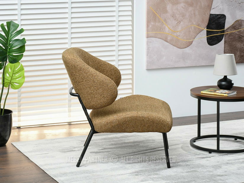 Křeslo Estrida F (světlohnědá + černá)