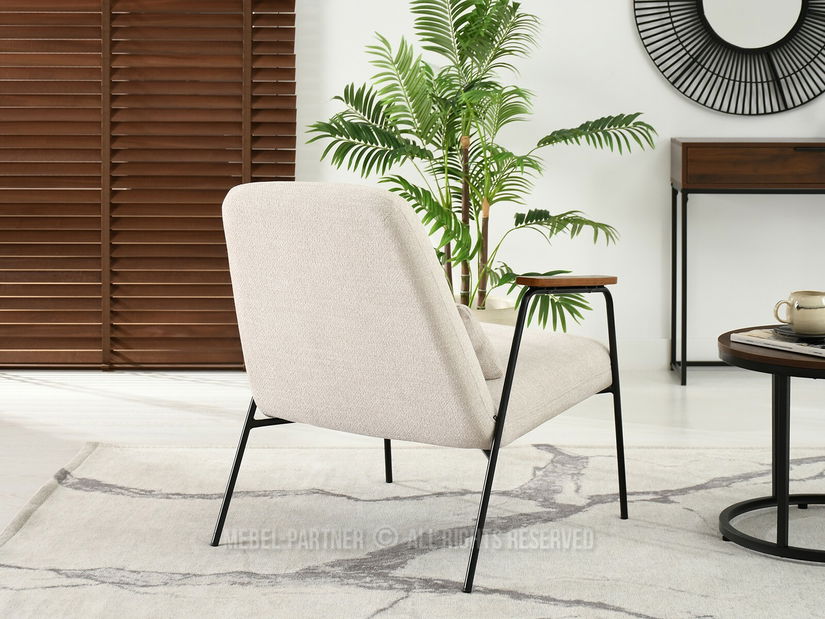 Křeslo Elba (krémová + ořech)