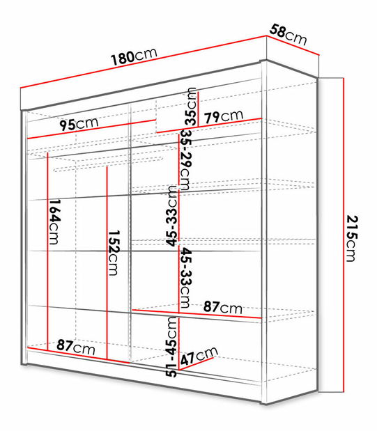 Skříň s posuvnými dveřmi Bastian IV (dub sonoma) (bez osvětlení)