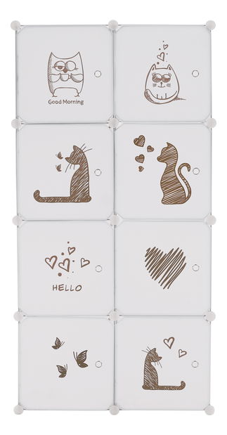 Dětská modulární skříň Atlanta (bílá + hnědá)