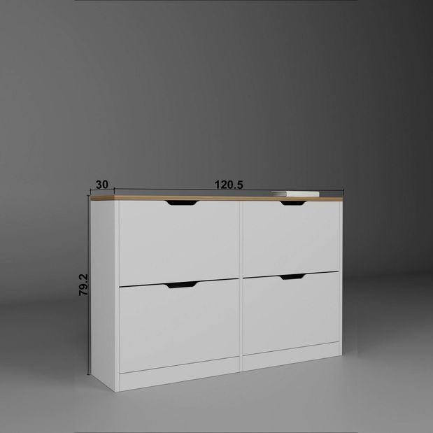 Skříňka na boty (botník) Durum (bílá matná)