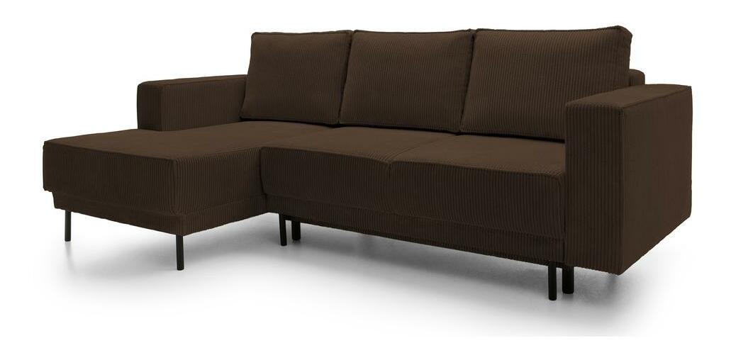 Rohová sedací souprava Rodriguez mini (L) (tmavobéžová + černá)