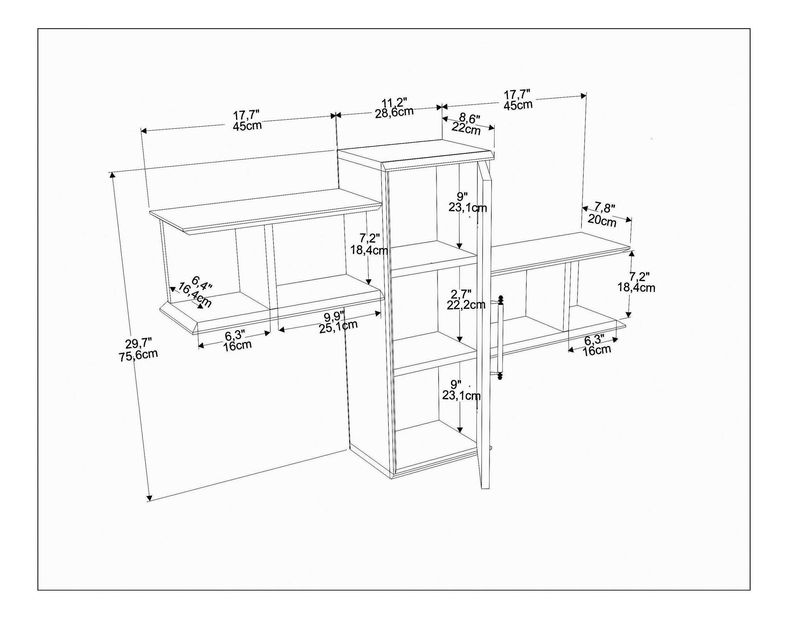 Policový systém Olidella (ořech + černá)