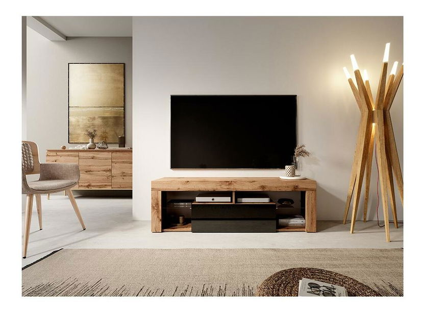 TV skříňka/stolek Bionca (dub lancelot + černá)