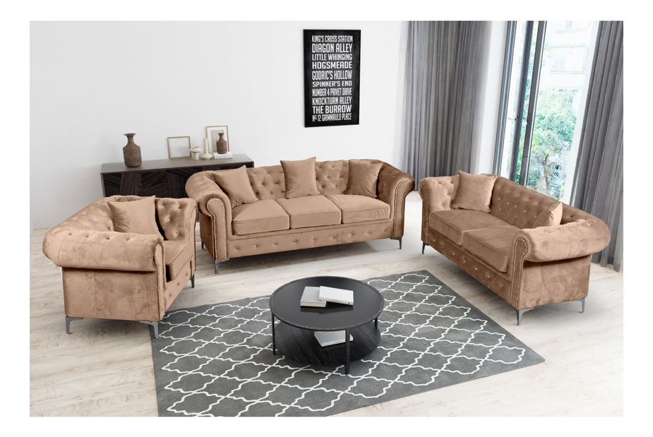 Luxusní rozkládací 3-sed Rikaro (velvet 28) 