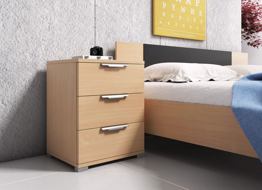 Noční stolek Nanci 3S (buk)
